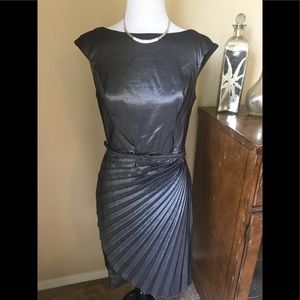 London Times Petites Shimmery Grey Cocktail dress